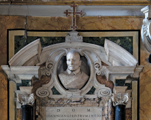 Tomb of Giovanni Angelo Frumenti, Baptistry, Santa Maria Maggiore, attributed by Steven F. Ostrow to Gian Lorenzo Bernini, ca. 1615-17 (photo: Alessandro Vassari, in "Burlington" CLVII, July 2016, p. 521 (detail)
