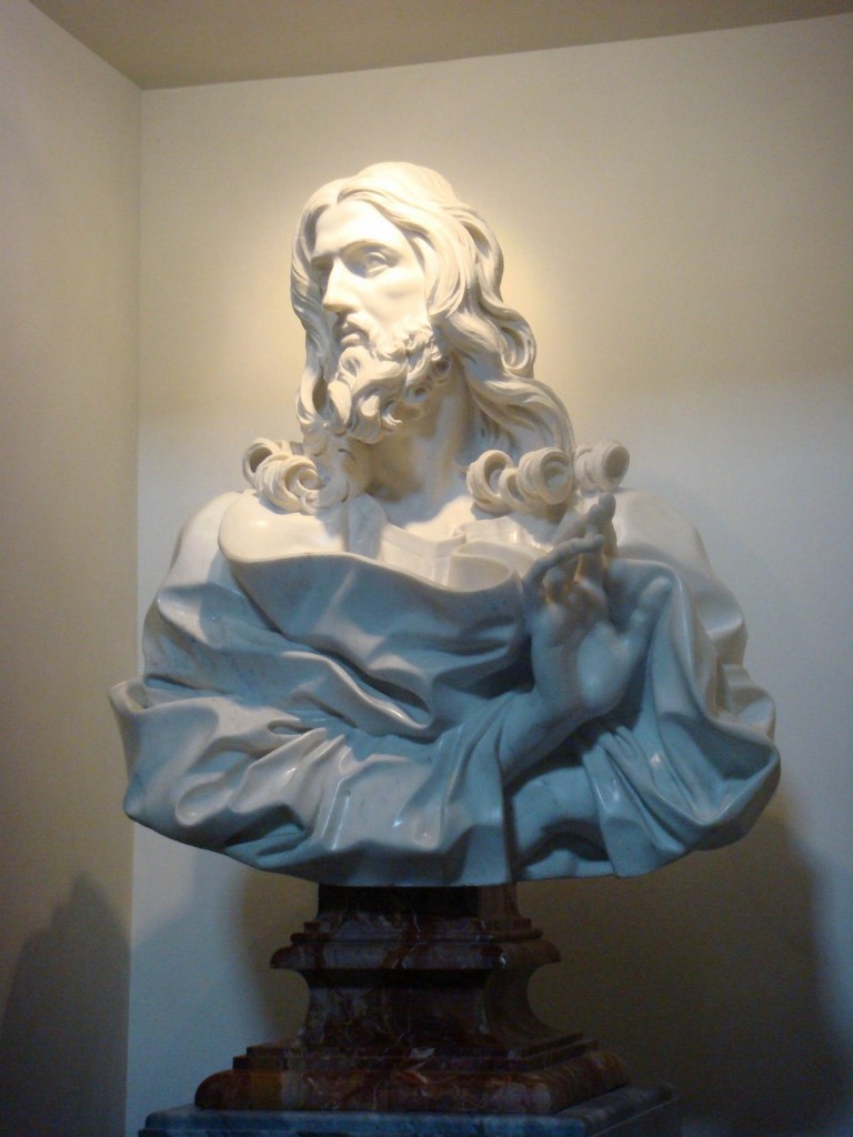 Bernini's final (and recently rediscovered) sculpture: Bust of the Savior (1679), San Sebastiano in Via Appia (photo courtesy of Charles Scribner, III)